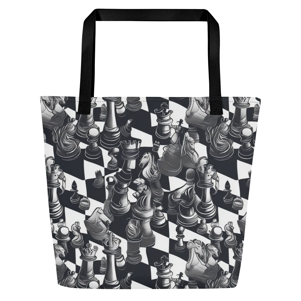 Midnight Gambit on Large Tote Bag W/ Pocket — Front