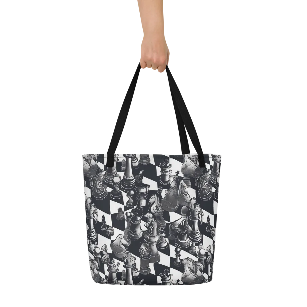 Midnight Gambit on Large Tote Bag W/ Pocket — Front
