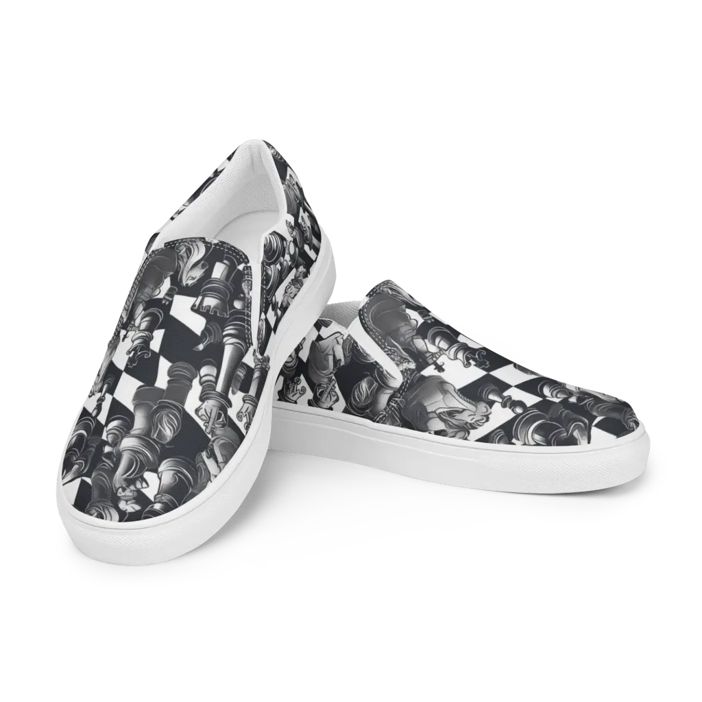 Midnight Gambit on Women's Slip-On Canvas Shoes — Left Front