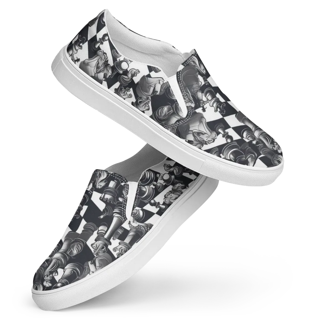 Midnight Gambit on Women's Slip-On Canvas Shoes — Front