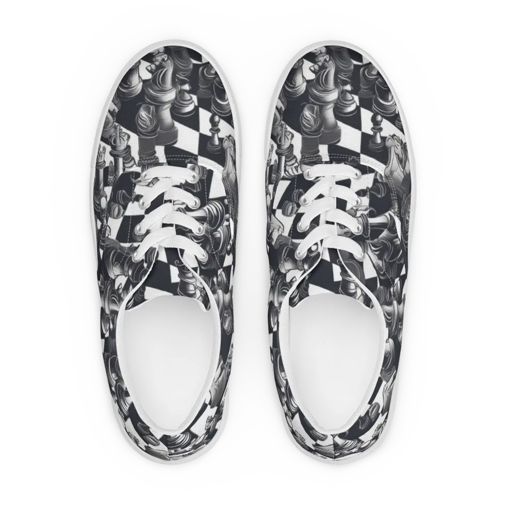 Midnight Gambit on Men's Lace-Up Canvas Shoes — Front