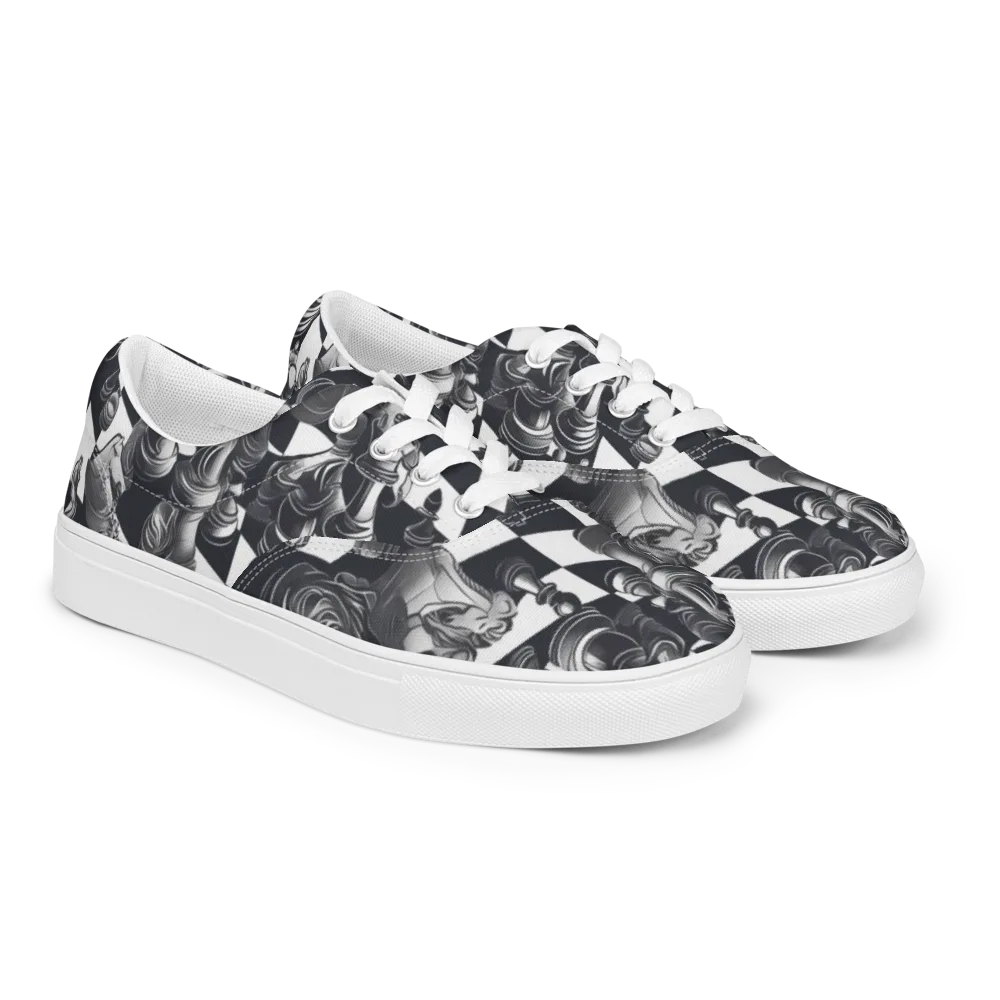 Midnight Gambit on Men's Lace-Up Canvas Shoes — Right Front