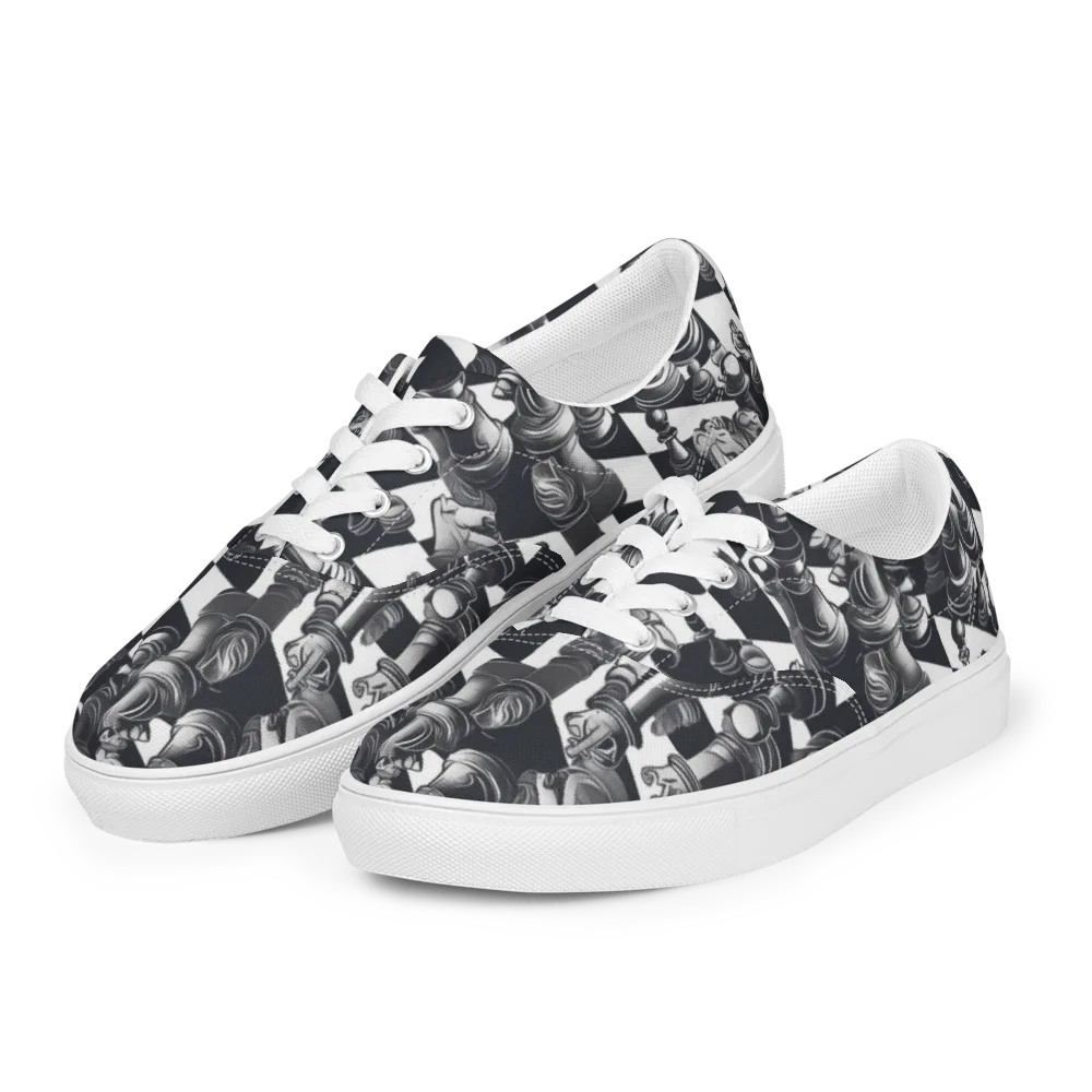 Midnight Gambit on Men's Lace-Up Canvas Shoes — Left Front