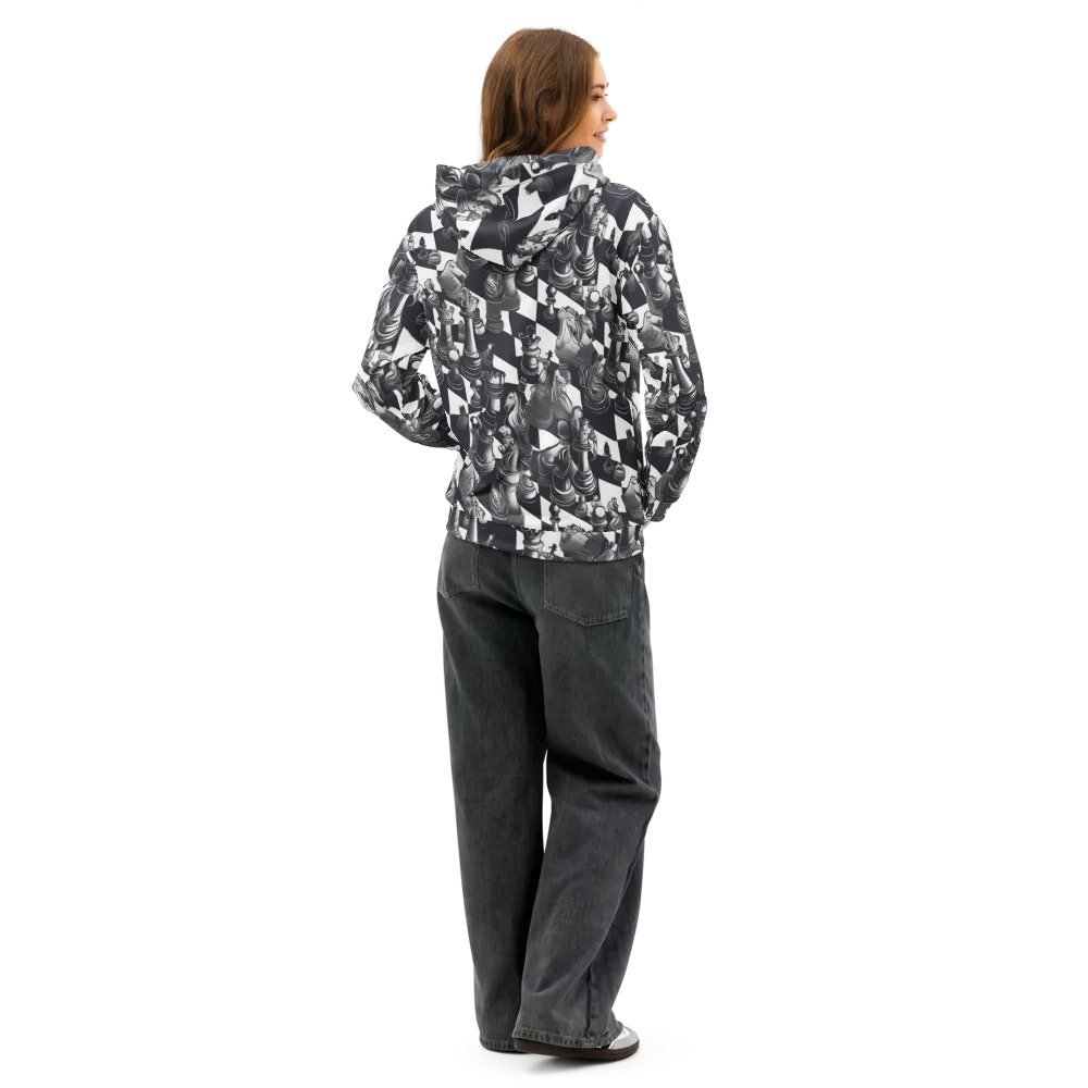 Midnight Gambit on Cotton Hoodie — Back