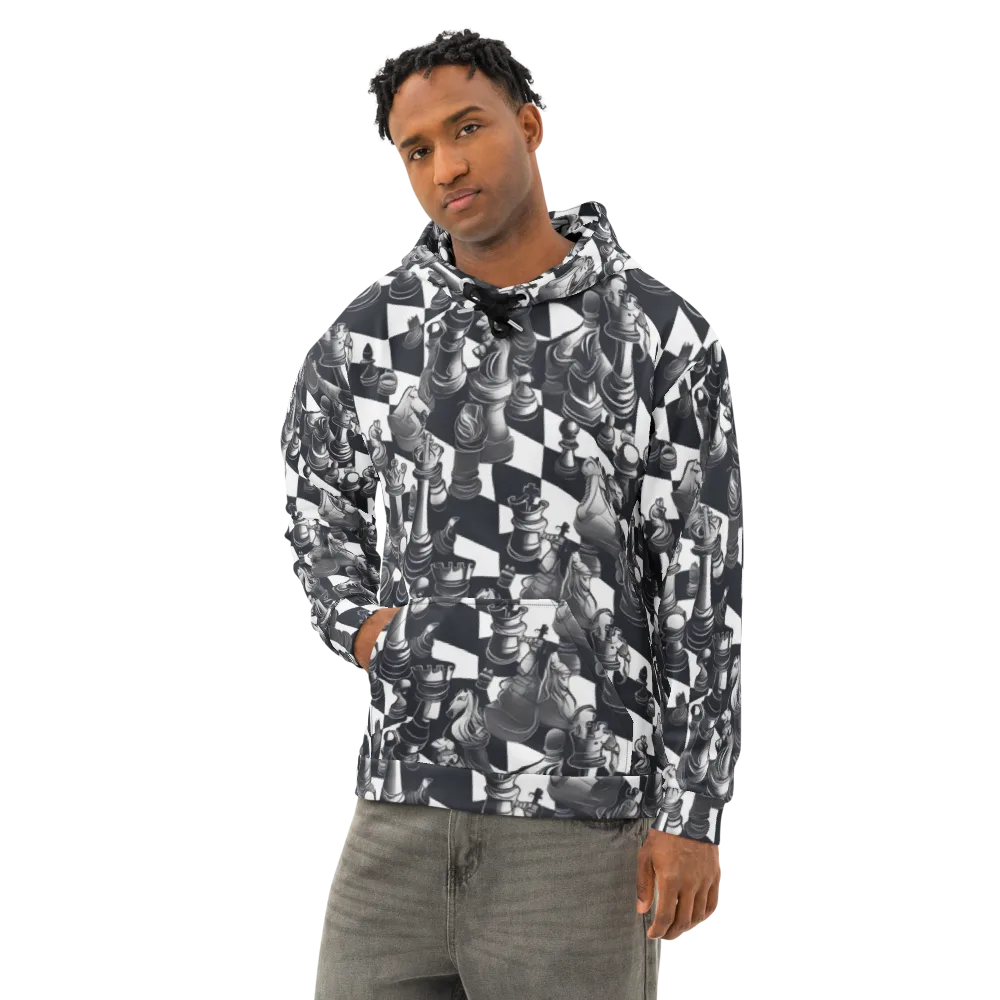 Midnight Gambit on Cotton Hoodie — Left Front