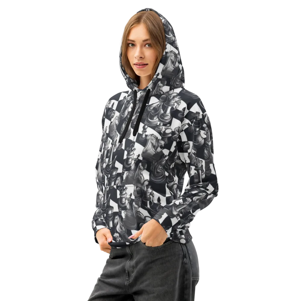 Midnight Gambit on Cotton Hoodie — Left Front