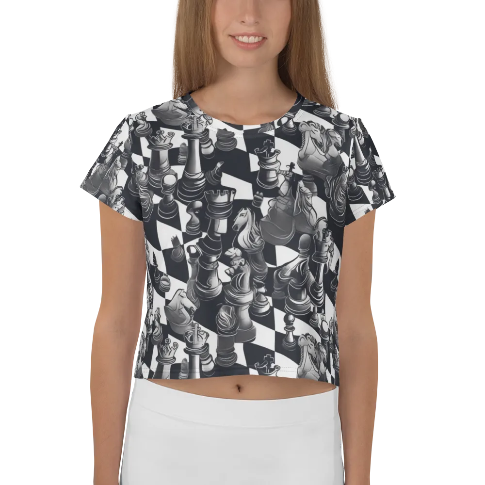 Midnight Gambit on Crop Tee — Front