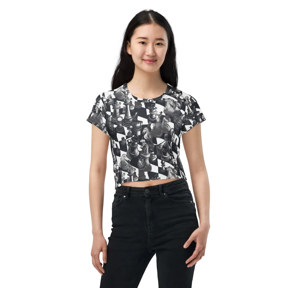 Midnight Gambit on Crop Tee — Front