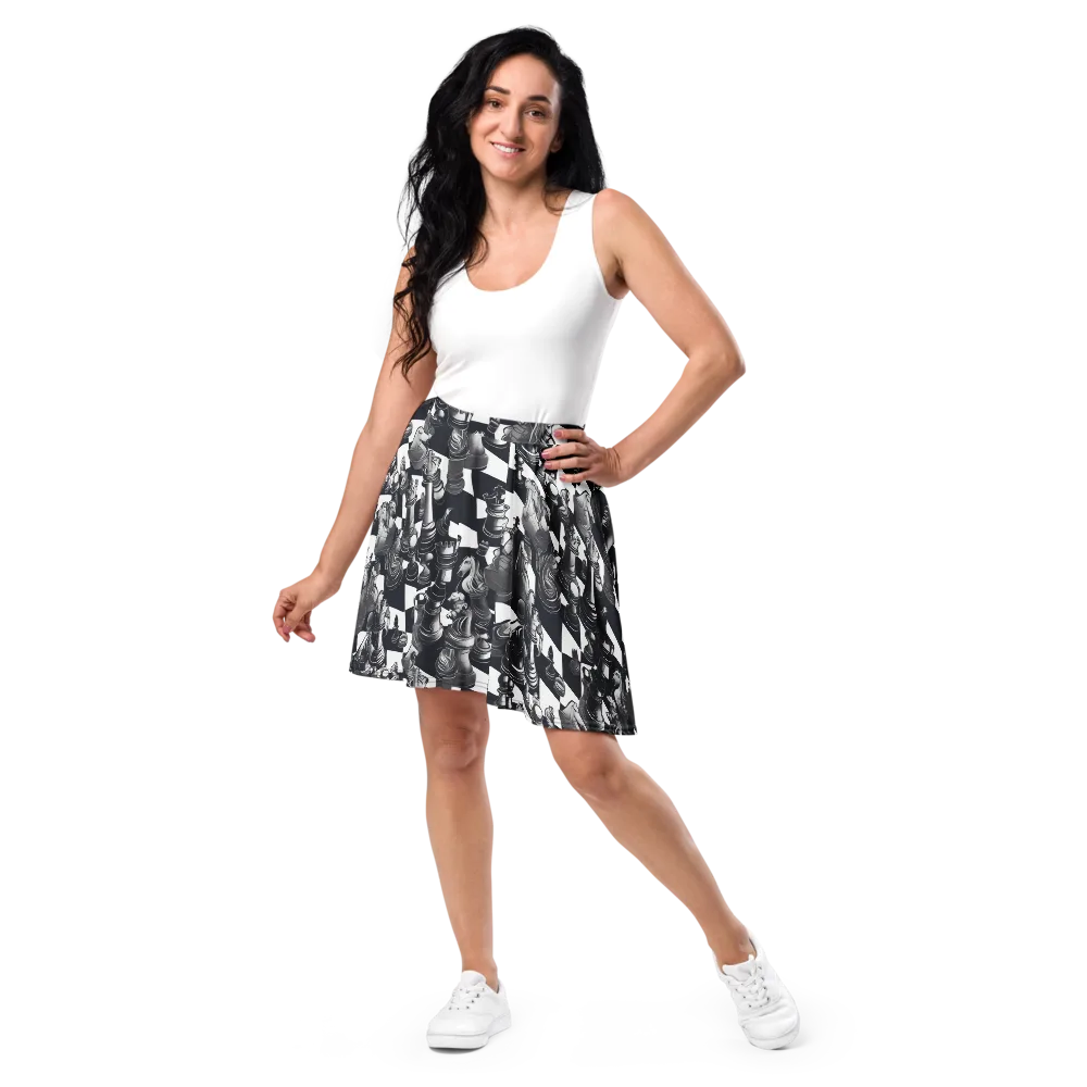 Midnight Gambit on Skater Skirt — Front