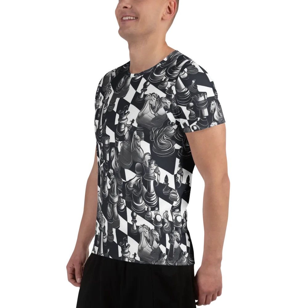 Midnight Gambit on Men's Athletic T-Shirt — Left