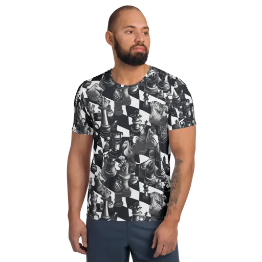 Midnight Gambit on a Men's Athletic T-Shirt