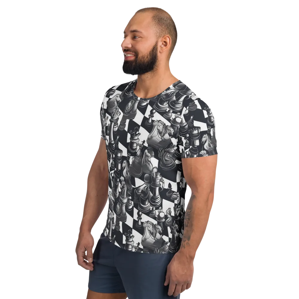 Midnight Gambit on Men's Athletic T-Shirt — Left