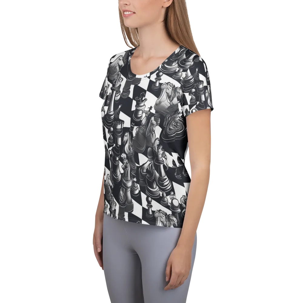 Midnight Gambit on Women's Athletic T-Shirt — Left