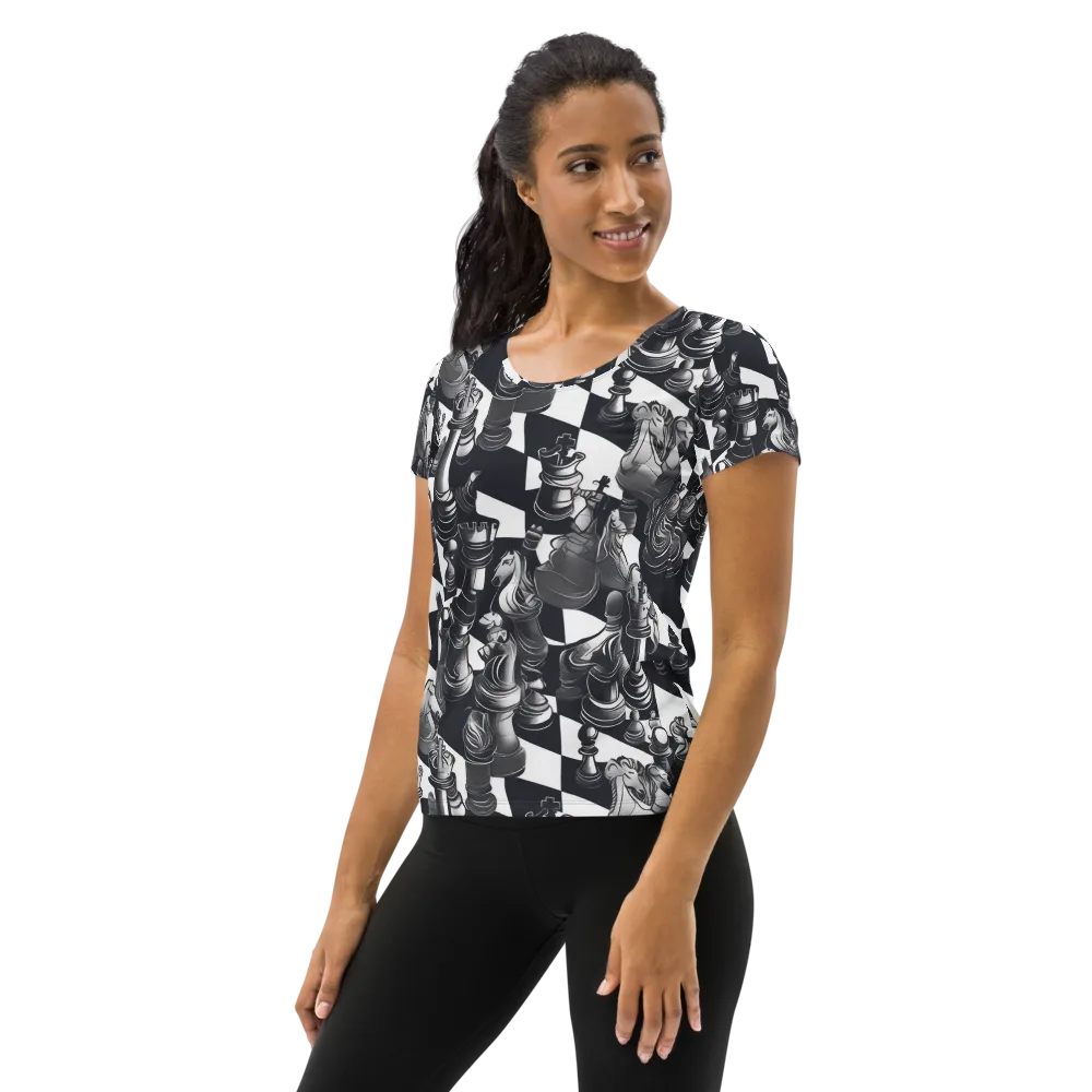 Midnight Gambit on Women's Athletic T-Shirt — Left