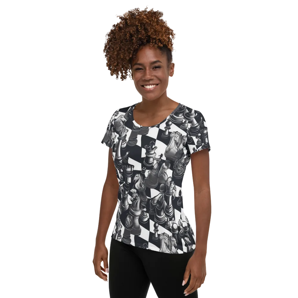 Midnight Gambit on Women's Athletic T-Shirt — Left