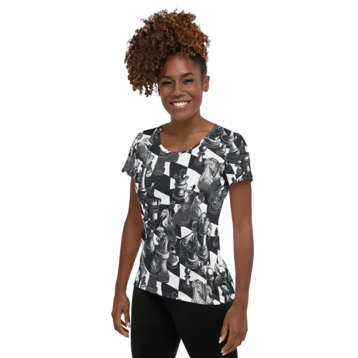 Midnight Gambit on a Women's Athletic T-Shirt