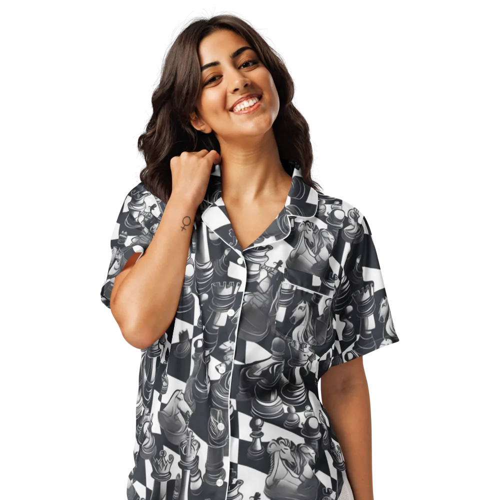 Midnight Gambit on Women's Short Sleeve Pajama Top — Front
