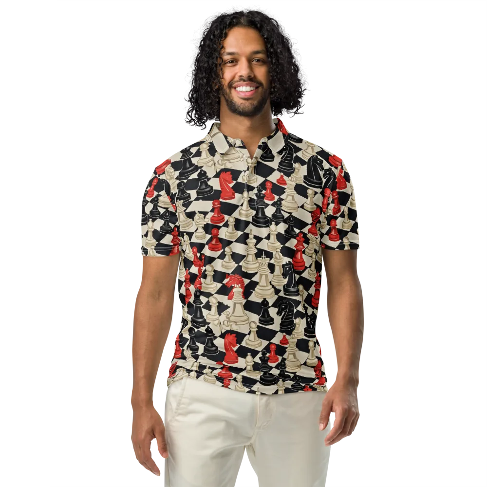 Gambit Rouge on Men's Slim Fit Polo Shirt — Front