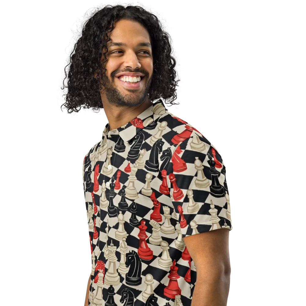 Gambit Rouge on Men's Slim Fit Polo Shirt — Left Front