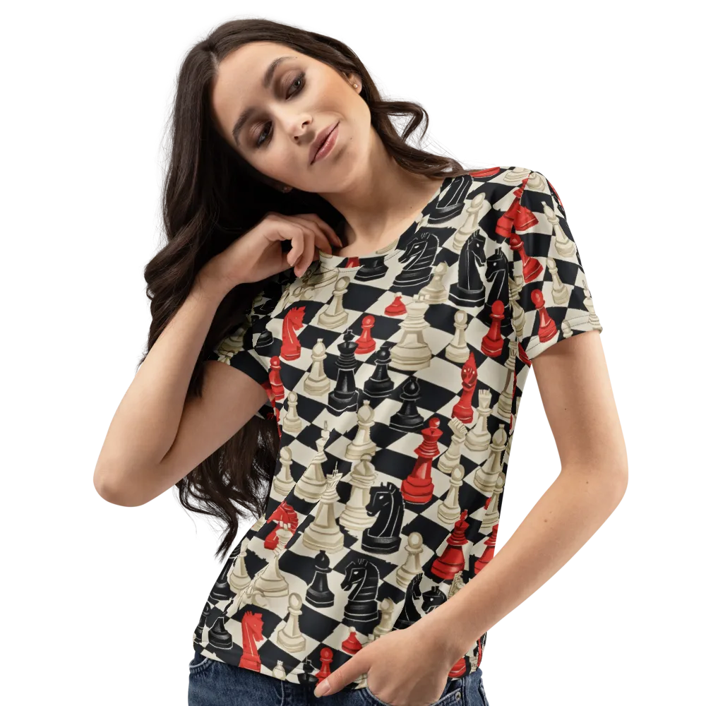 Gambit Rouge on Women's Crew Neck T-Shirt — Left Front