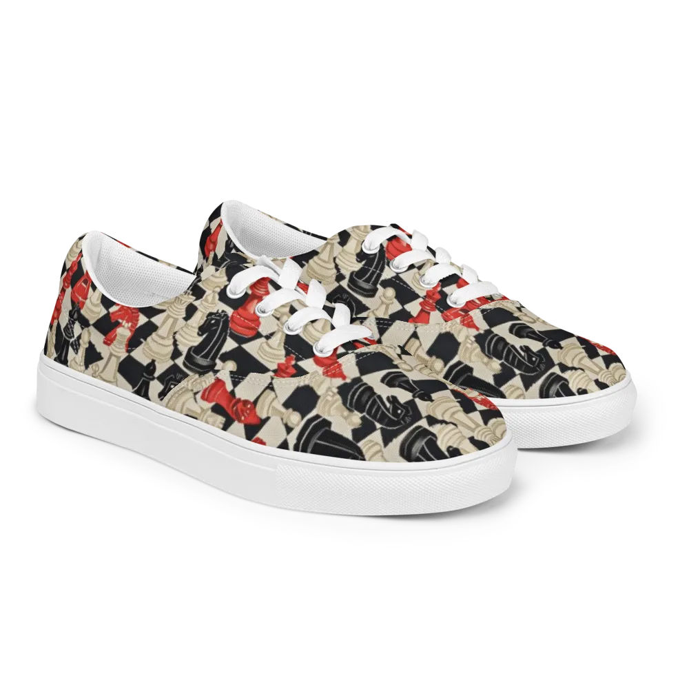 Gambit Rouge on Men's Lace-Up Canvas Shoes — Right Front