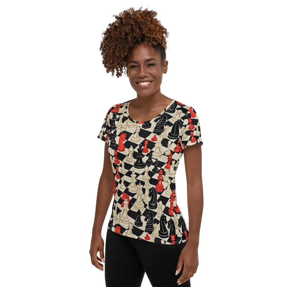 Gambit Rouge on Women's Athletic T-Shirt — Left