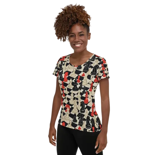 Gambit Rouge on a Women's Athletic T-Shirt