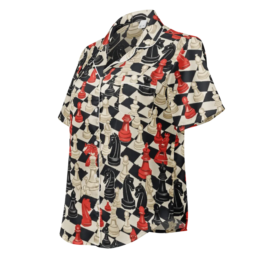 Gambit Rouge on Women's Short Sleeve Pajama Top — Left Front