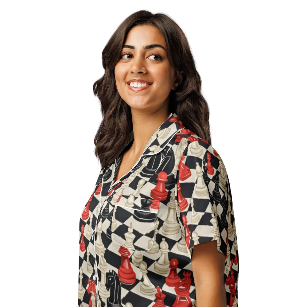 Gambit Rouge on Women's Short Sleeve Pajama Top — Left Front