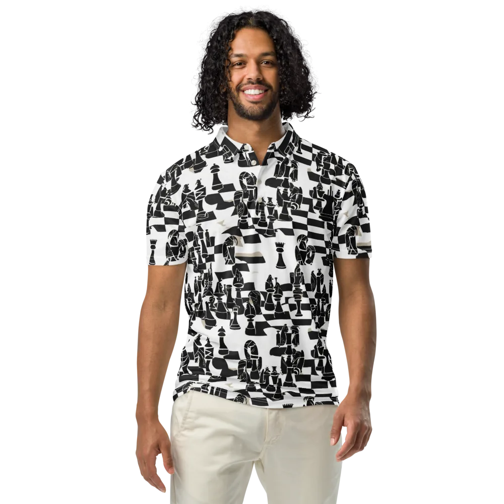 Black Queen on Men's Slim Fit Polo Shirt — Front