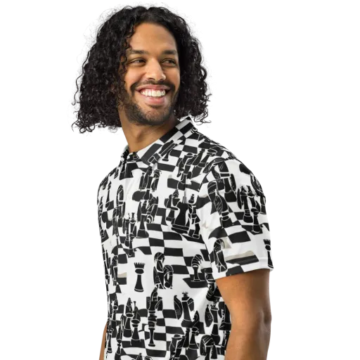 Black Queen on a Men's Slim Fit Polo Shirt