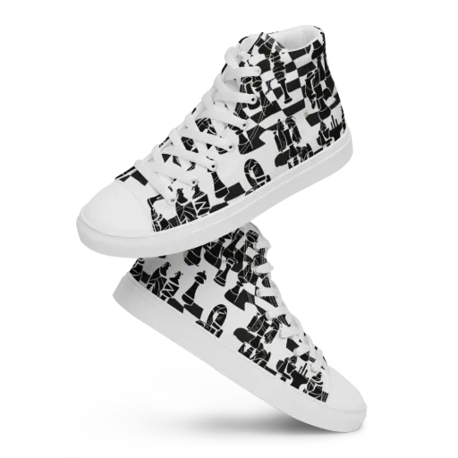 Black Queen on a Men's High Top Canvas Shoes