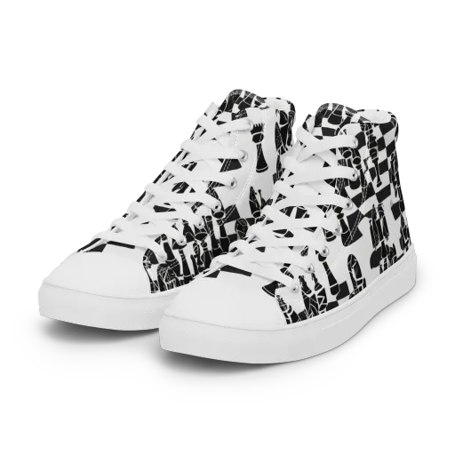 Black Queen on a Women's High Top Canvas Shoes