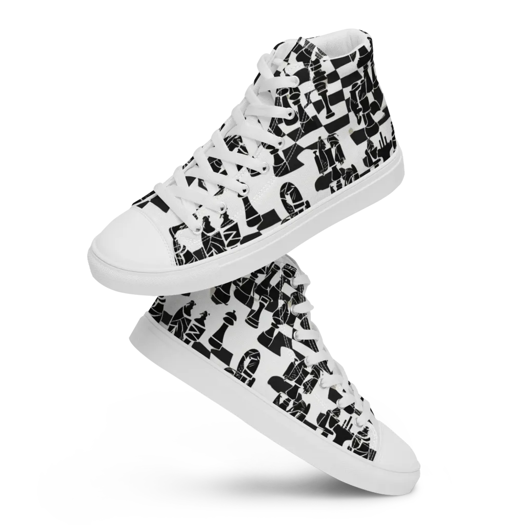 Black Queen on Women's High Top Canvas Shoes — Front