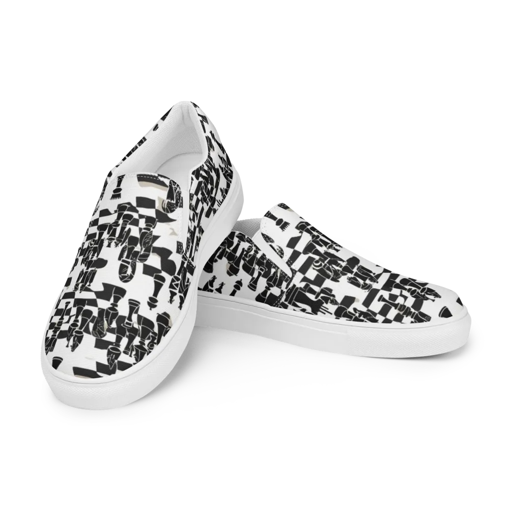 Black Queen on Men's Slip-On Canvas Shoes — Left Front