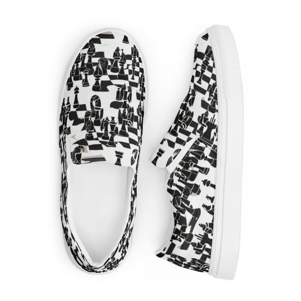 Black Queen on Men's Slip-On Canvas Shoes — Front