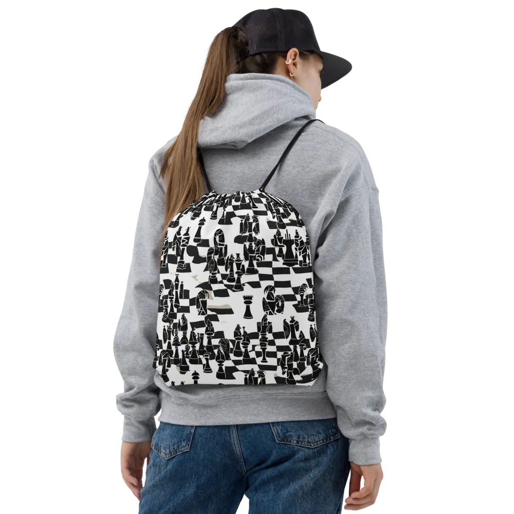 Black Queen on Drawstring Bag — Front