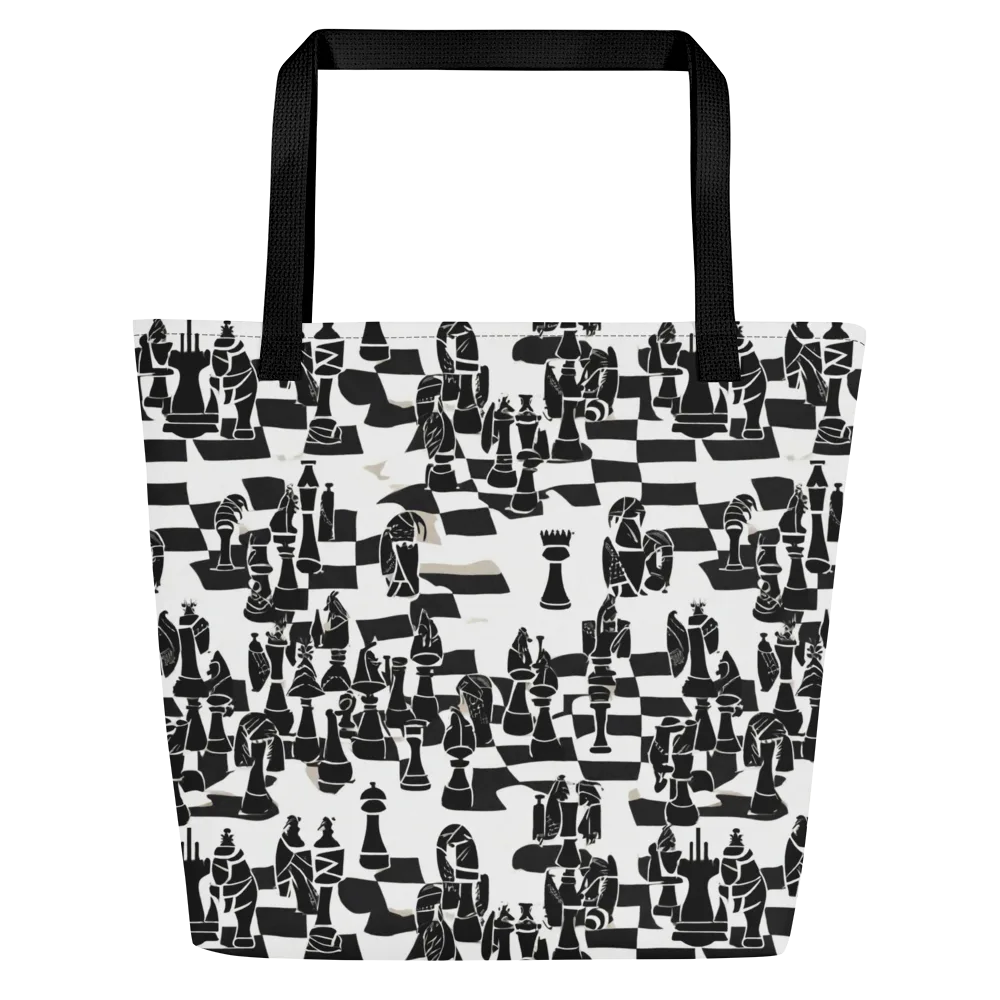 Black Queen on Large Tote Bag W/ Pocket — Front