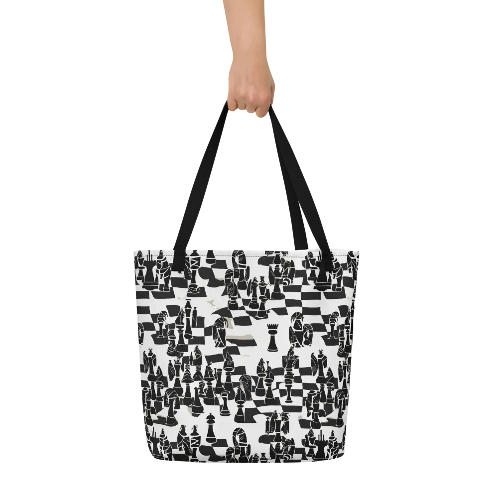 Black Queen on Large Tote Bag W/ Pocket — Front