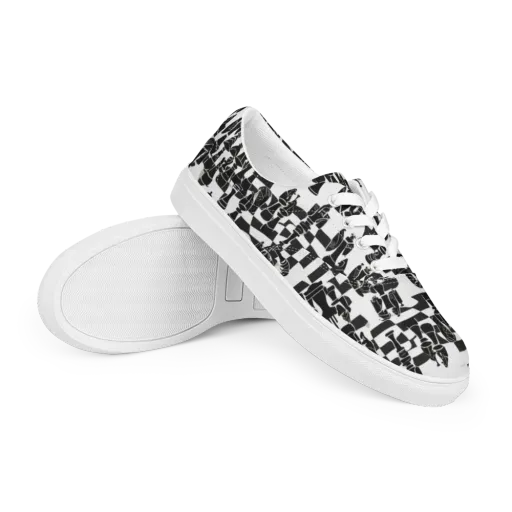 Black Queen on a Men's Lace-Up Canvas Shoes