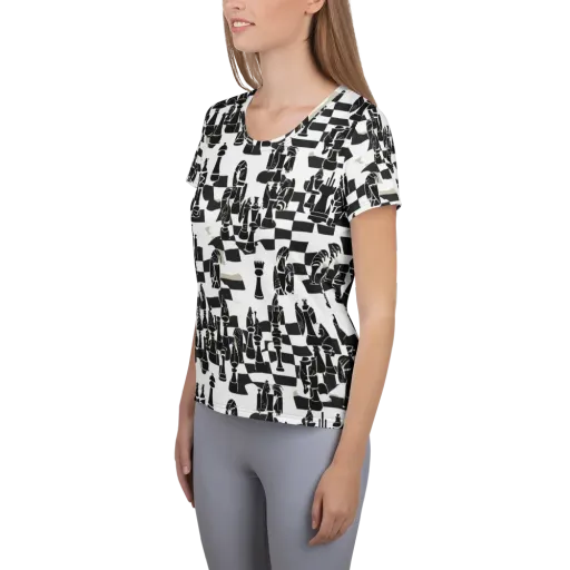 Black Queen on a Women's Athletic T-Shirt