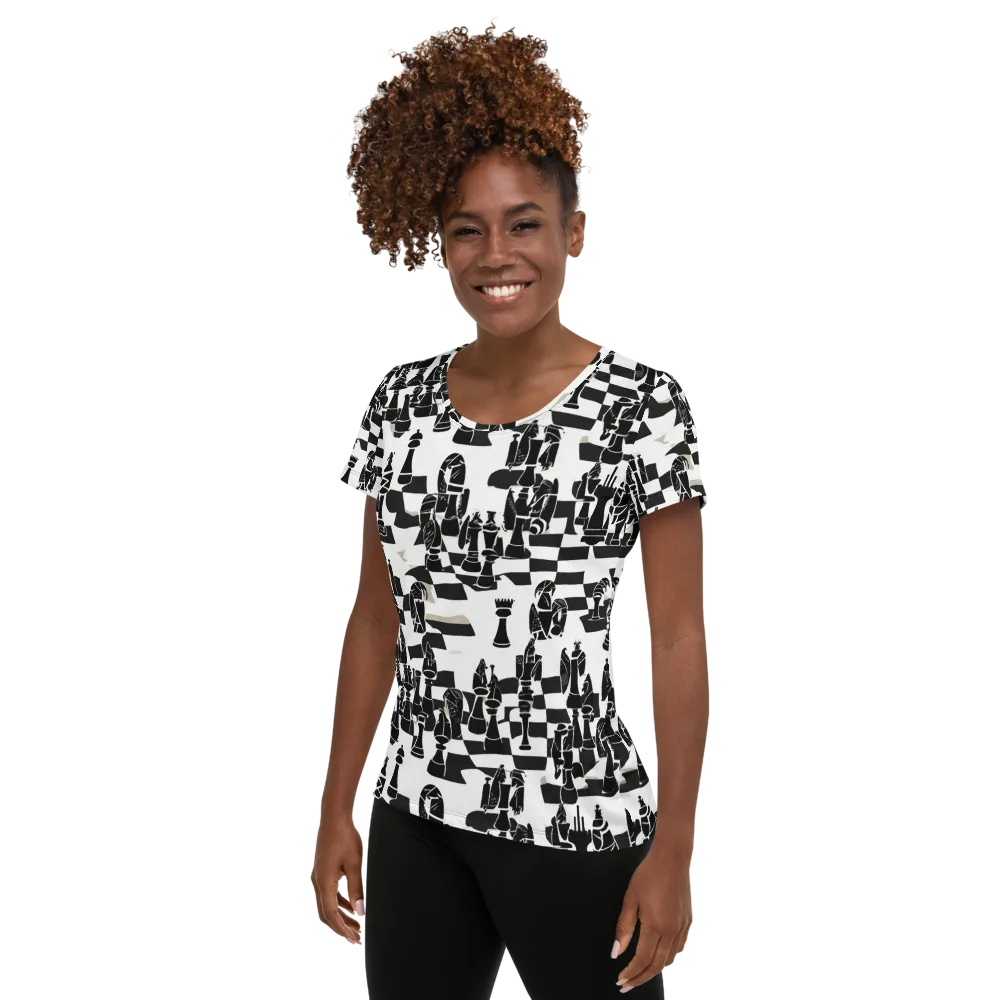 Black Queen on Women's Athletic T-Shirt — Left