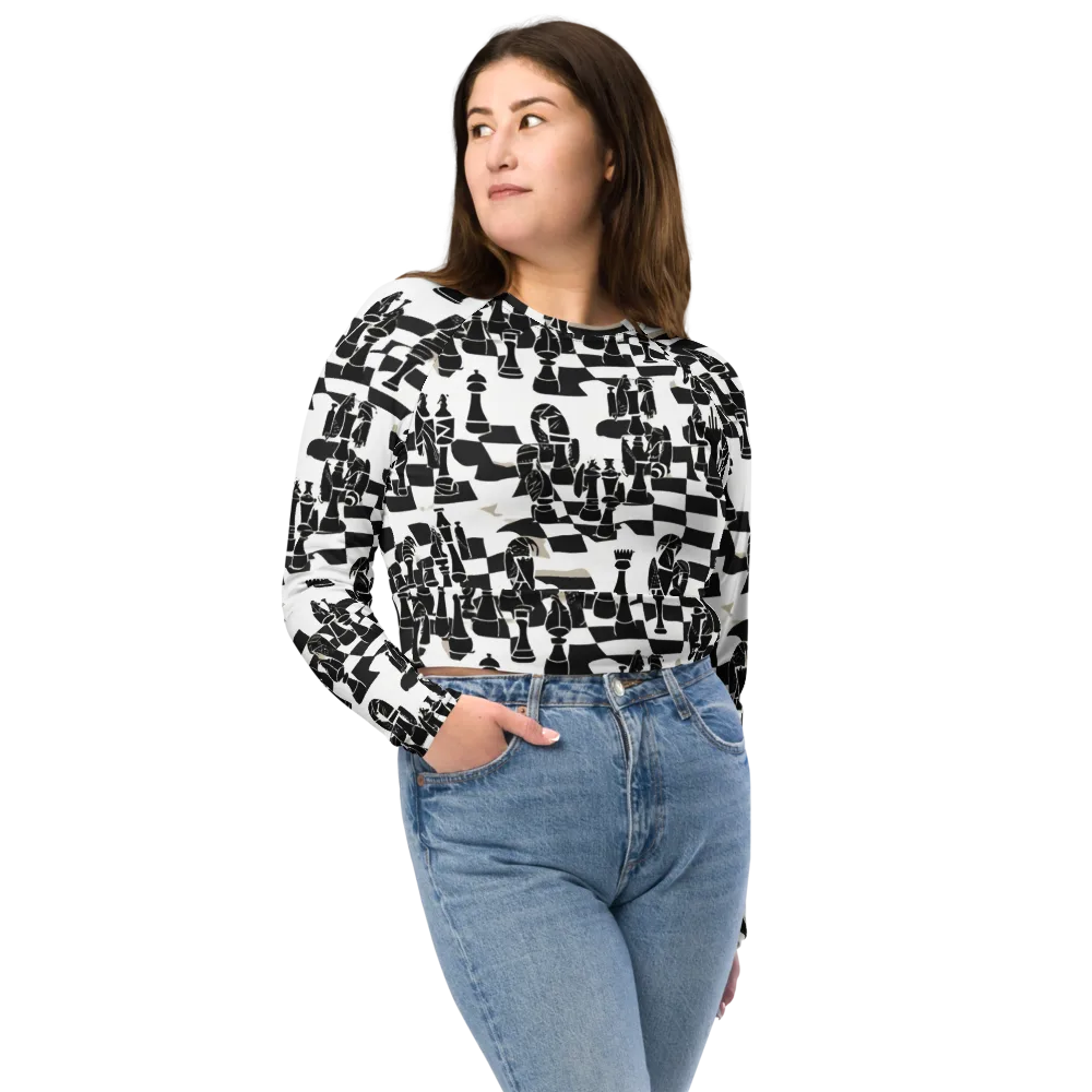 Black Queen on Long Sleeve Crop Top — Front
