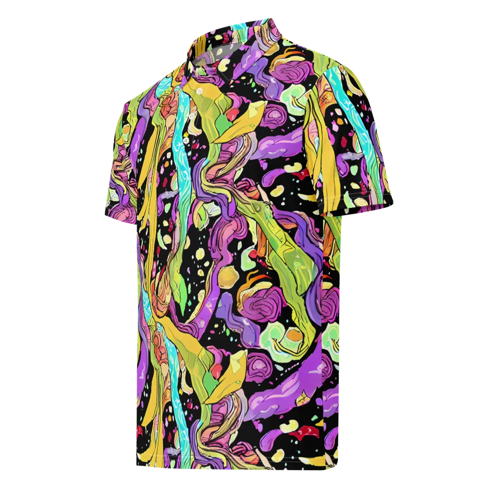 Neon Petal Riot on Men's Slim Fit Polo Shirt — Left Front