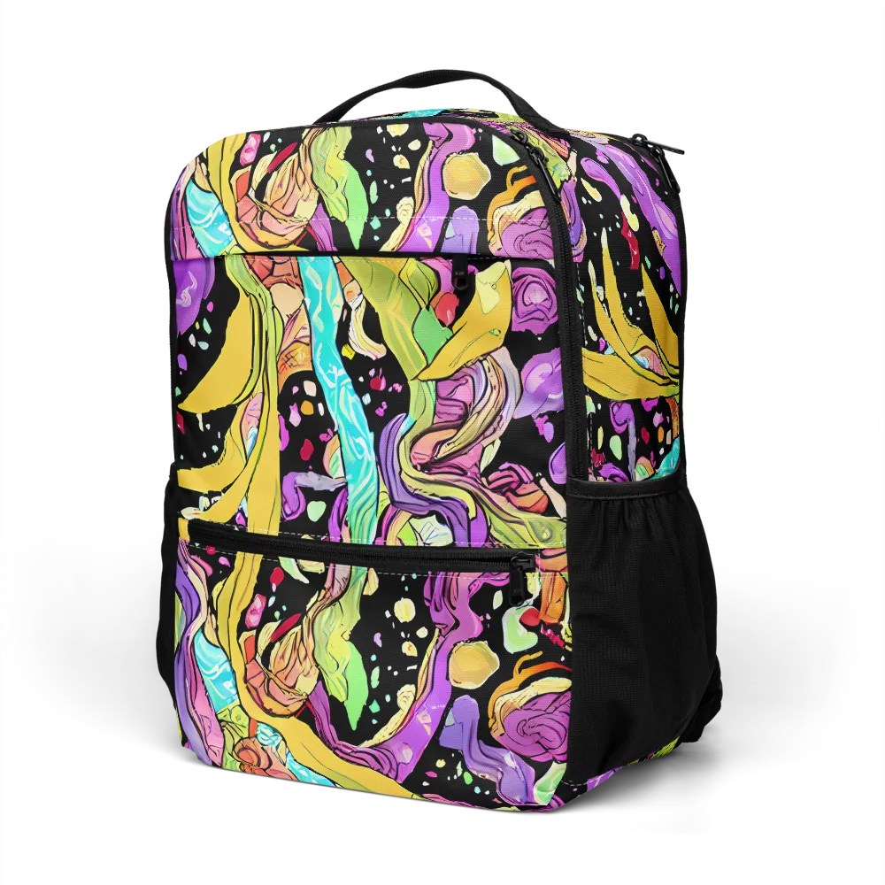 Neon Petal Riot on Utility Backpack — Left Front