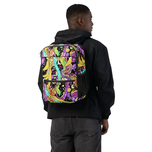 Neon Petal Riot on a Utility Backpack