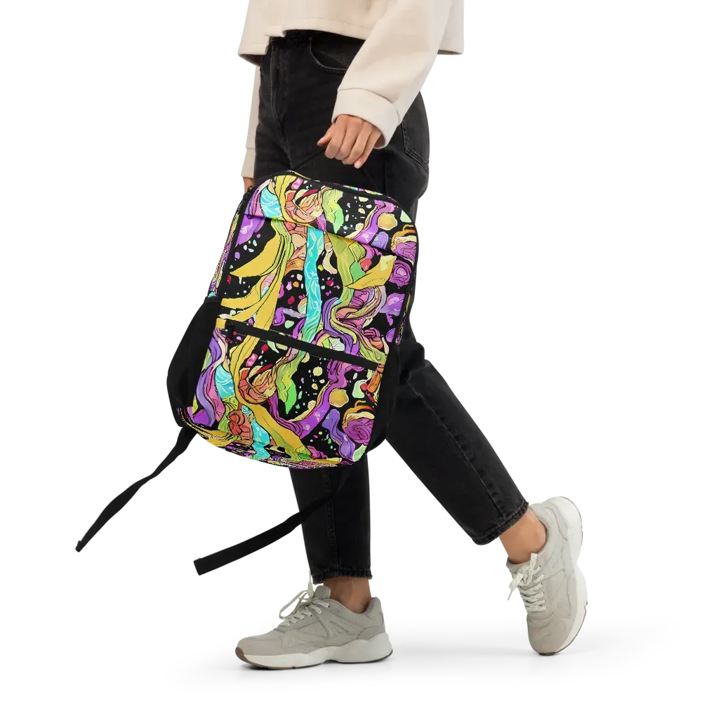 Neon Petal Riot on Utility Backpack — Front