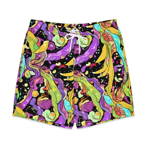 Neon Petal Riot on a Men's Board Shorts