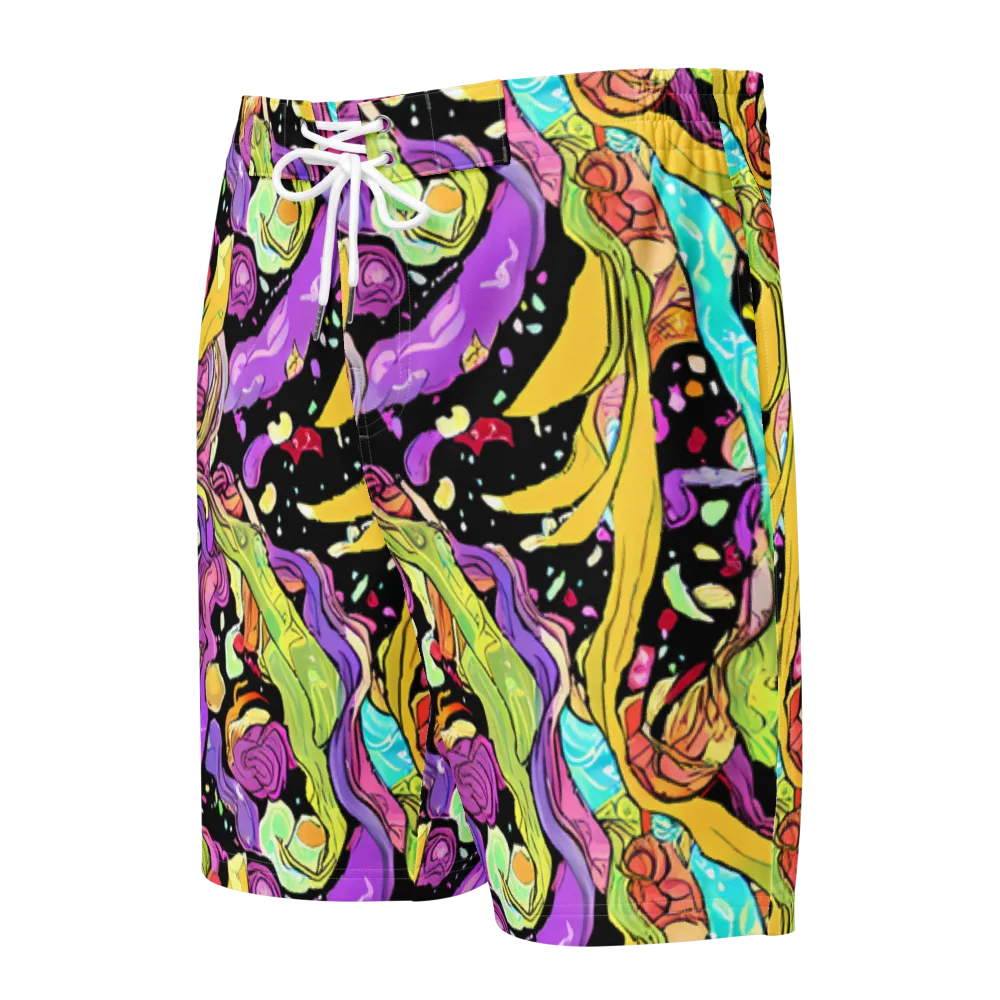Neon Petal Riot on Men's Board Shorts — Front