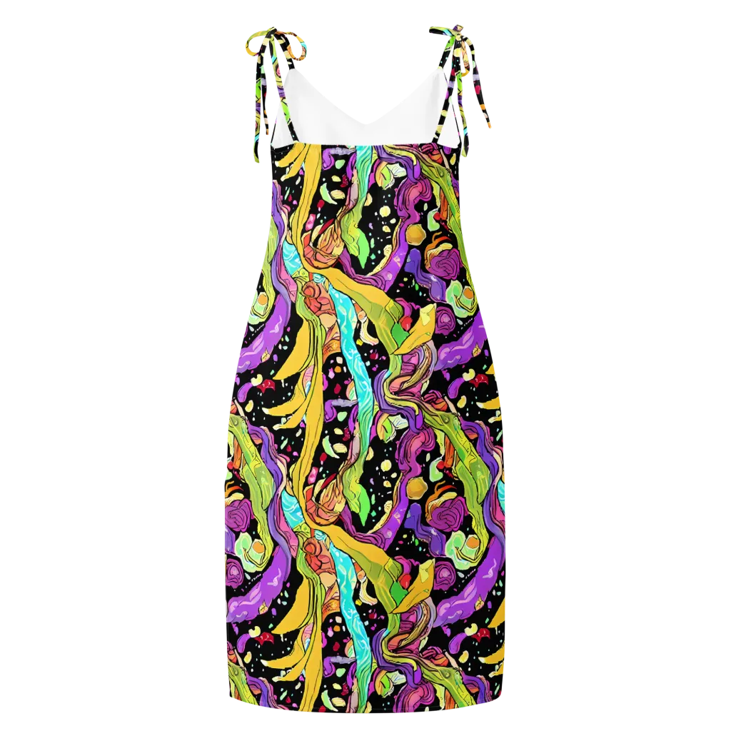 Neon Petal Riot on Slip Dress — Back